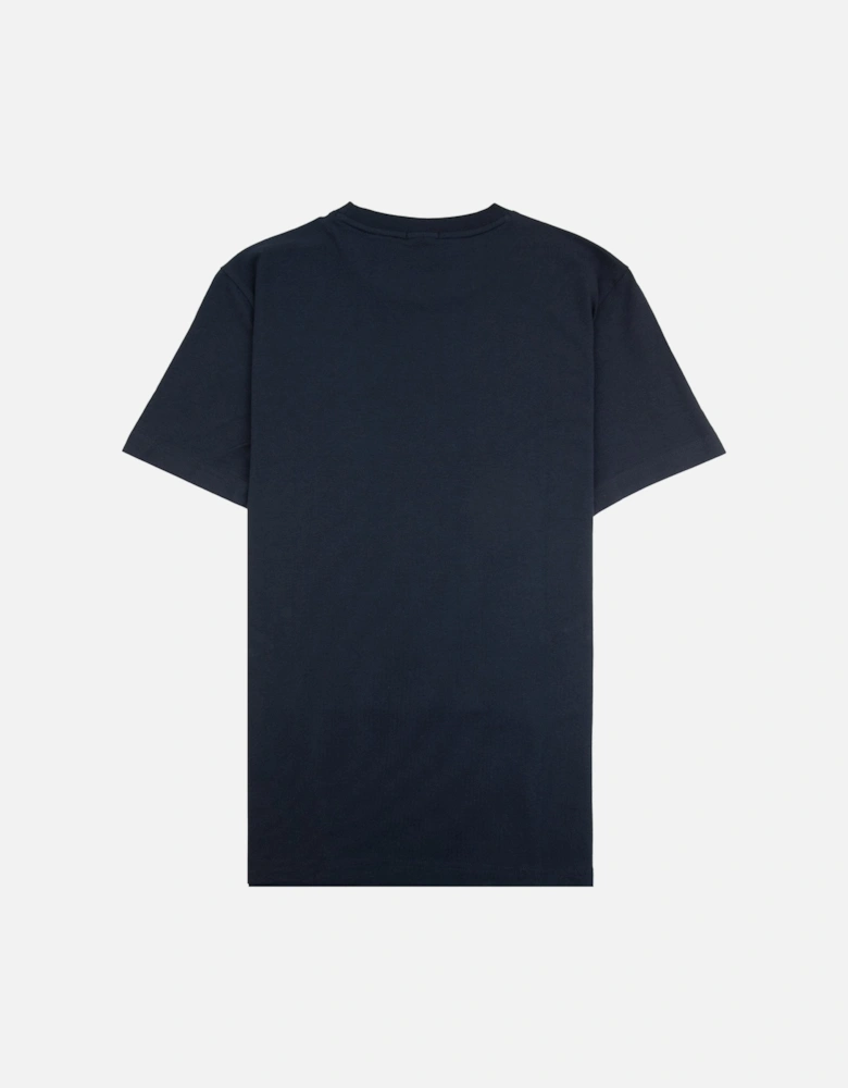 Contrast Printed Logo Tee Navy 405