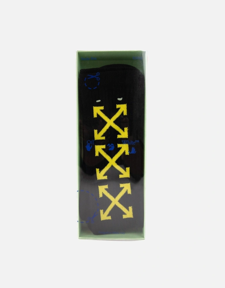 Off White Arrow Medium Bookish Socks Black/yellow