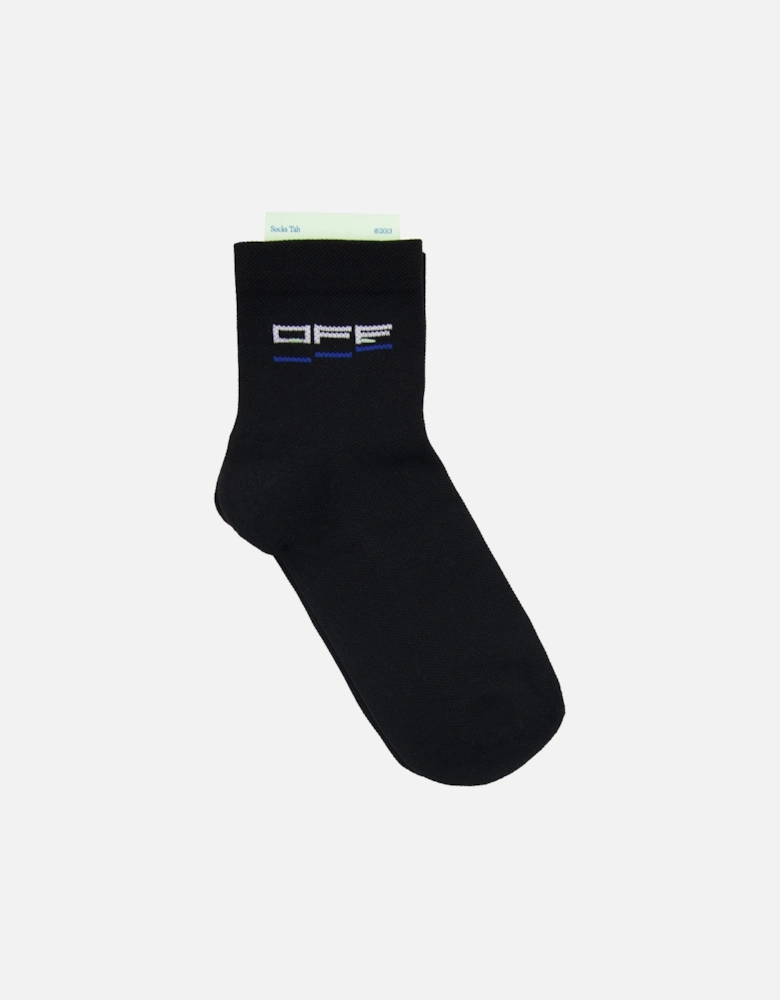 Off White Steps Off Logo Low Socks Black/white