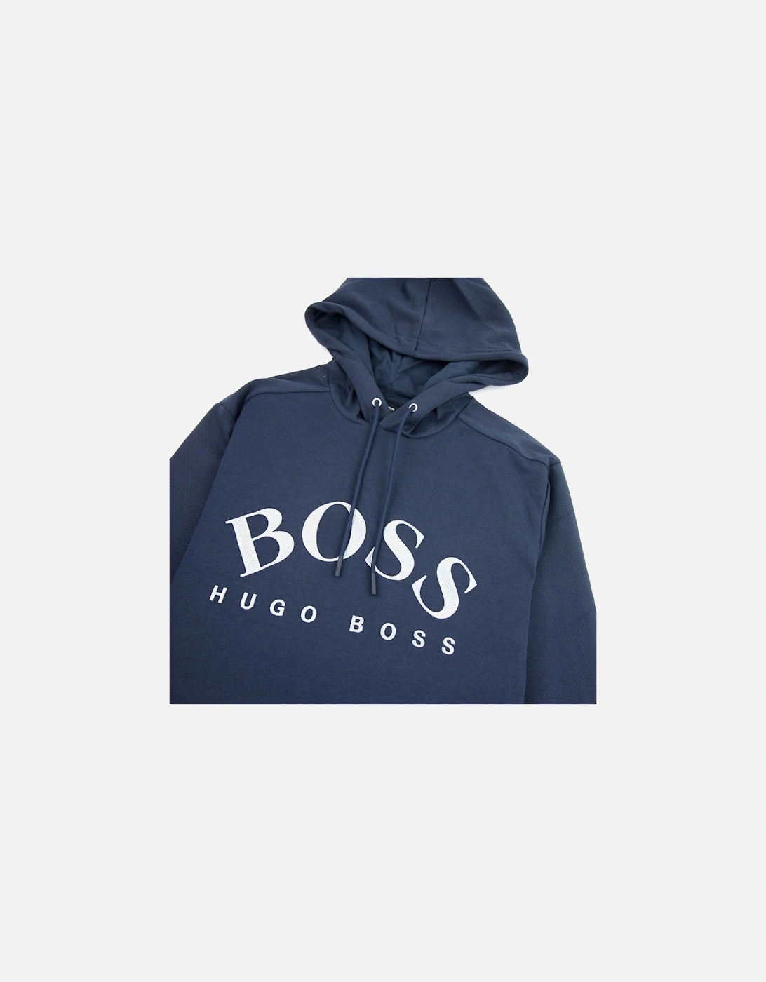 Curved Logo Soggy Hooded Sweatshirt Navy
