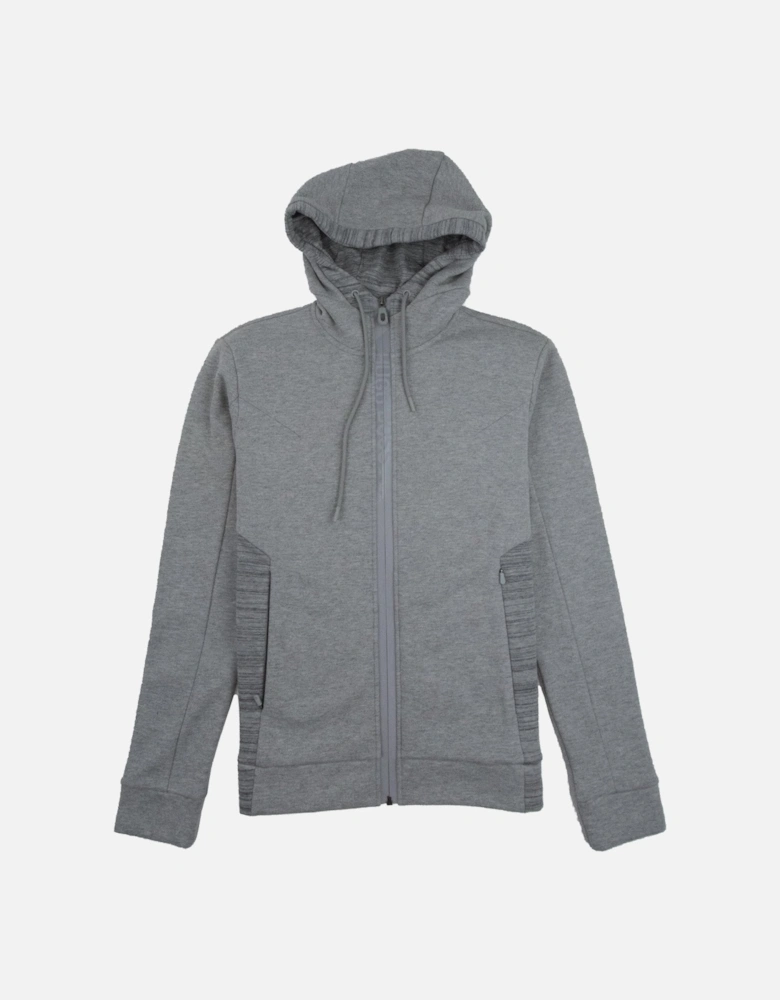 Selwyn Zip Logo Hoody Grey 059