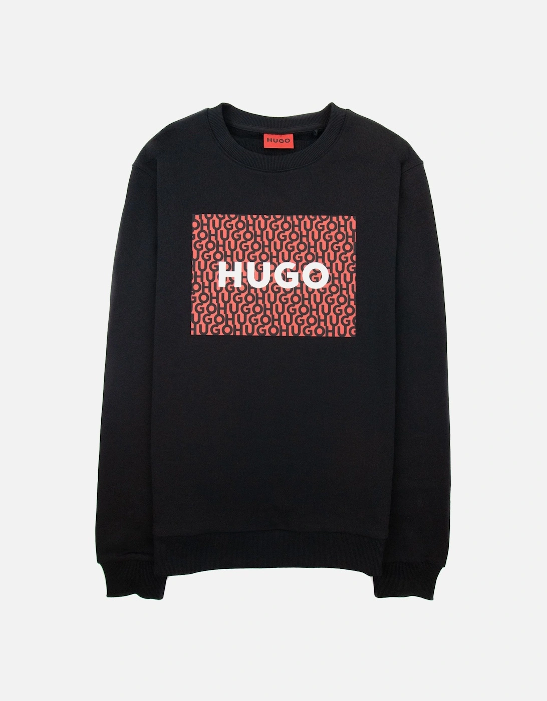 Hugo Dalker Logo Print Relax Fit Sweatshirt Black 001, 4 of 3