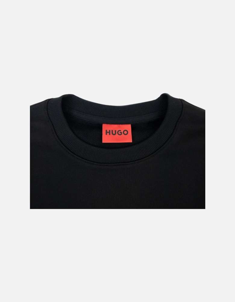 Hugo Dalker Logo Print Relax Fit Sweatshirt Black 001