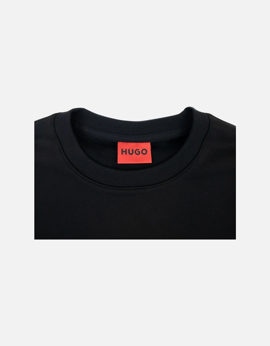 Hugo Dalker Logo Print Relax Fit Sweatshirt Black 001