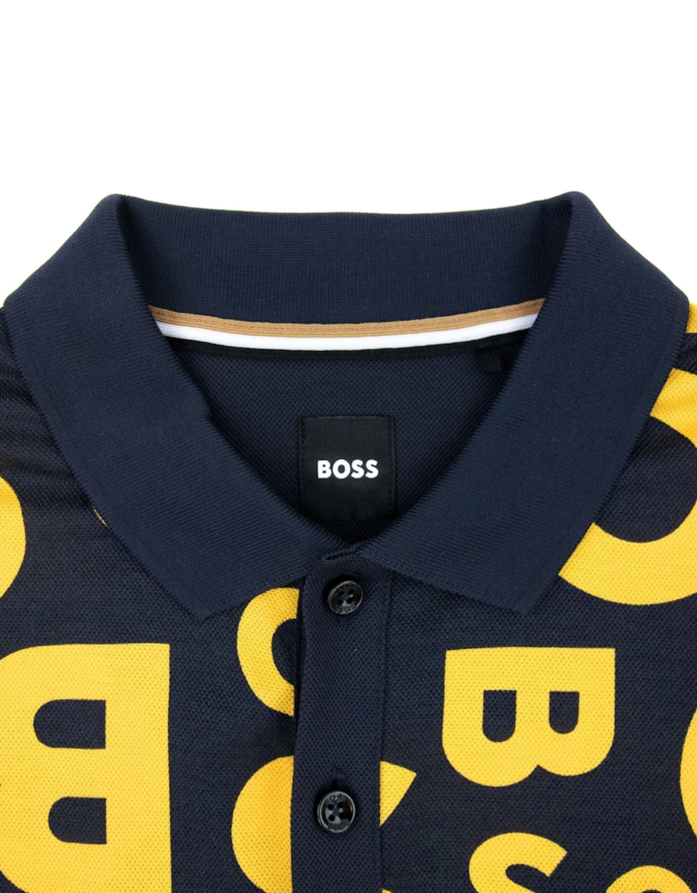 Parlay 156 All Over Logo Polo Dark Navy 404