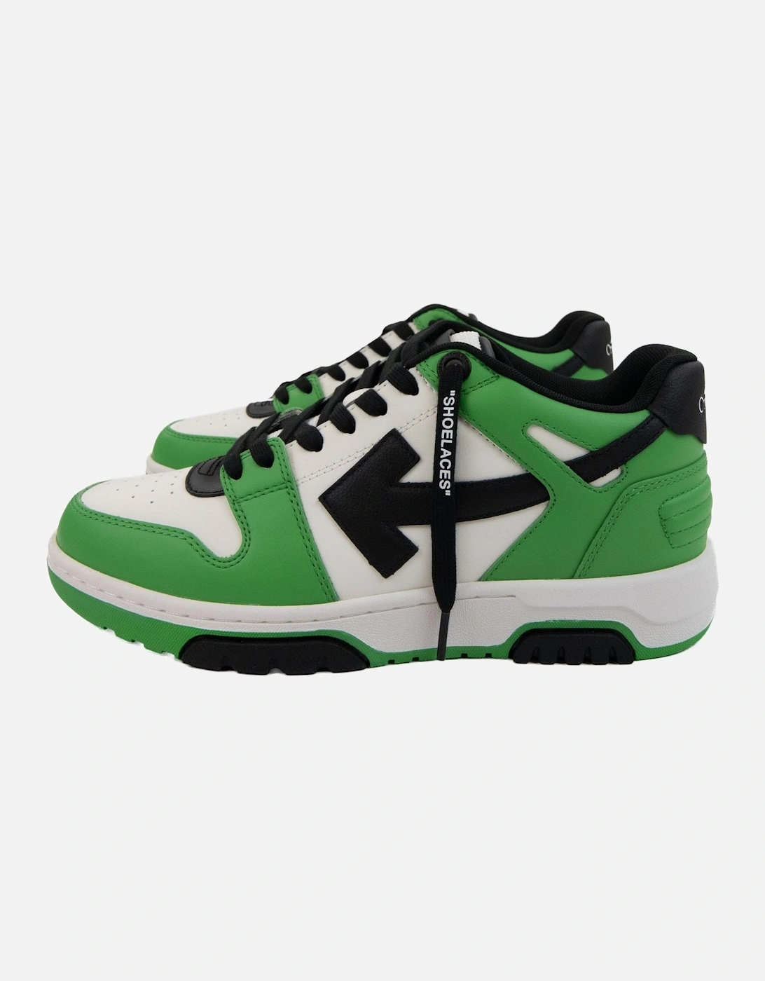 Off White Out Of Office Calf Leather Sneaker Green/Black, 7 of 6