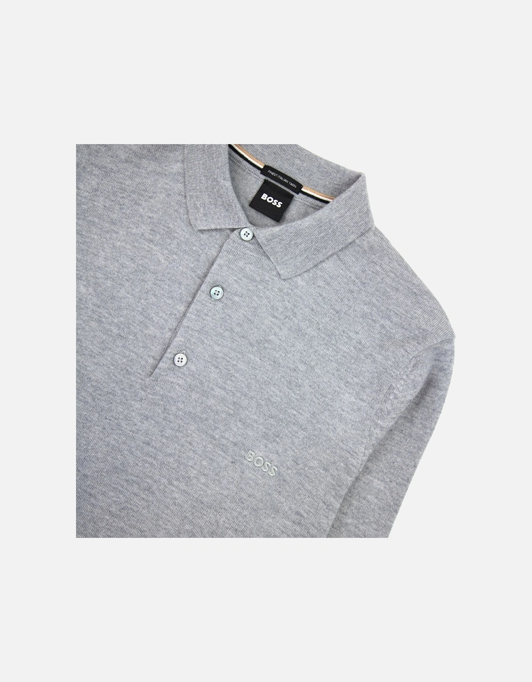 Bono-l Embroidered Logo Knitted Polo Grey 041