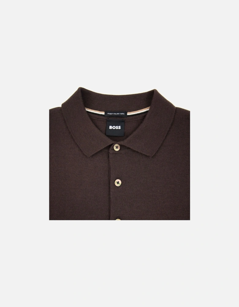 Bono-l Embroidered Logo Knitted Polo Brown 210