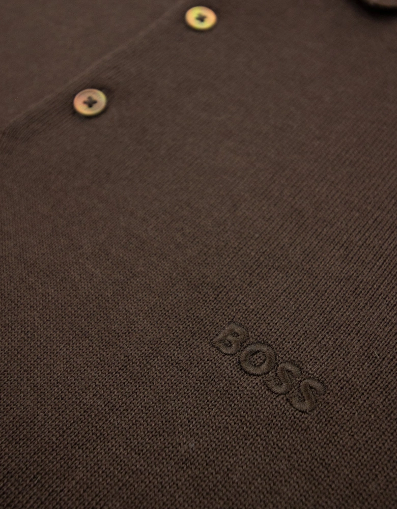 Bono-l Embroidered Logo Knitted Polo Brown 210