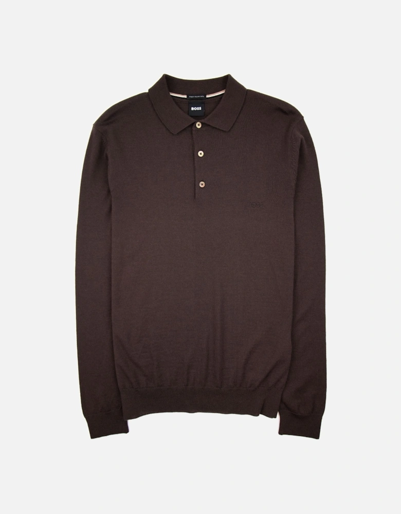 Bono-l Embroidered Logo Knitted Polo Brown 210