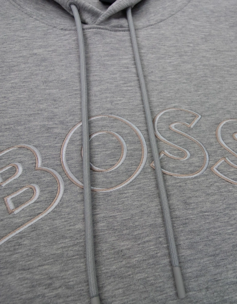Soody 2 Curved Logo Hooded Sweatshirt Grey 059