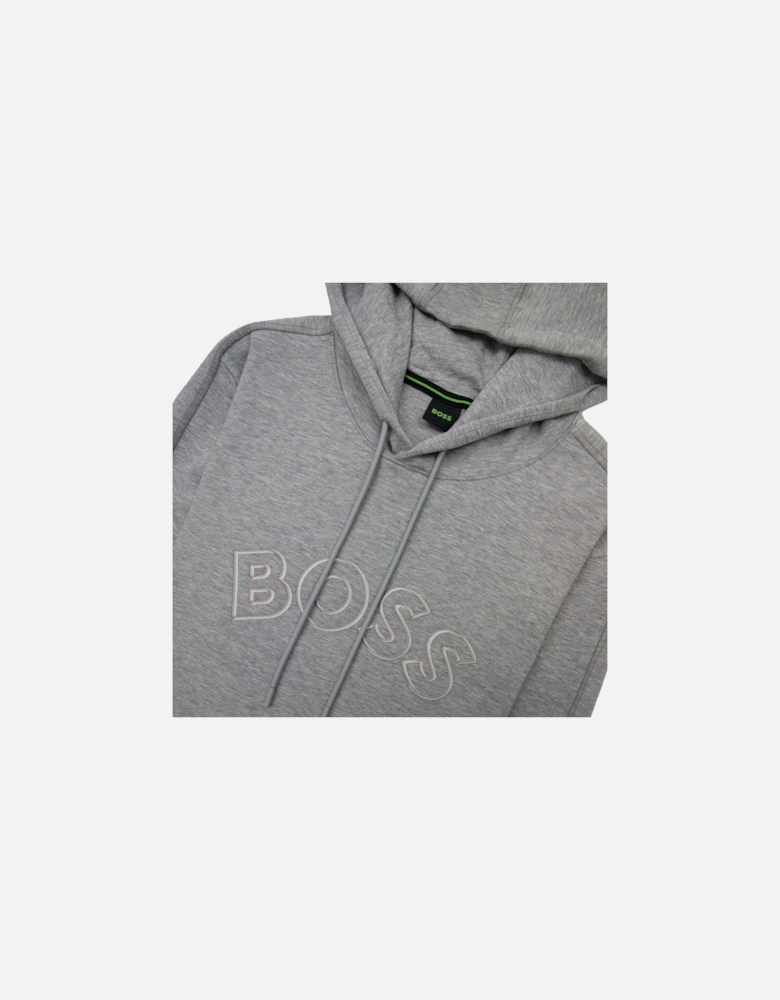 Soody 2 Curved Logo Hooded Sweatshirt Grey 059
