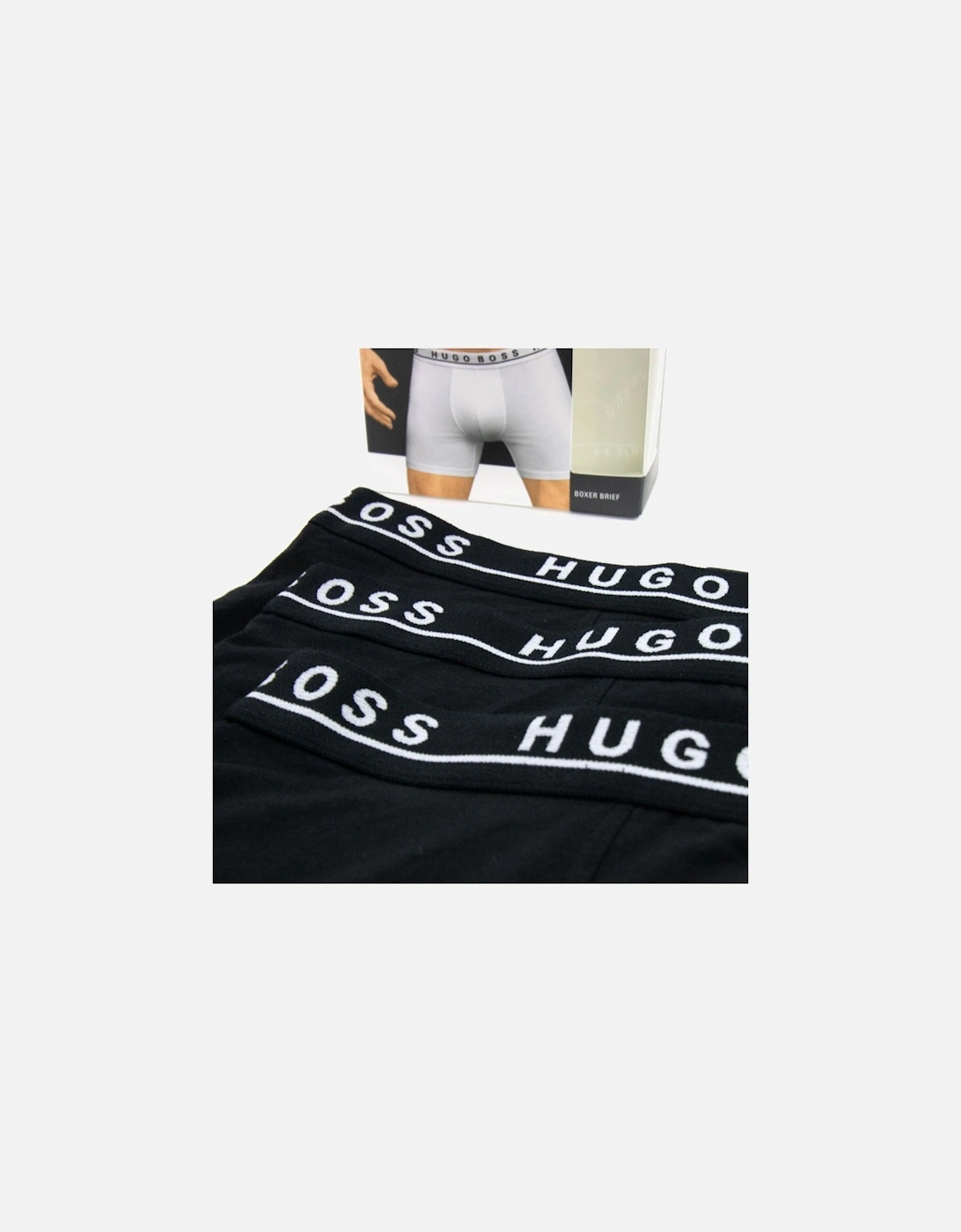 Three Pack Of Stretch Cotton Boxer Black 001