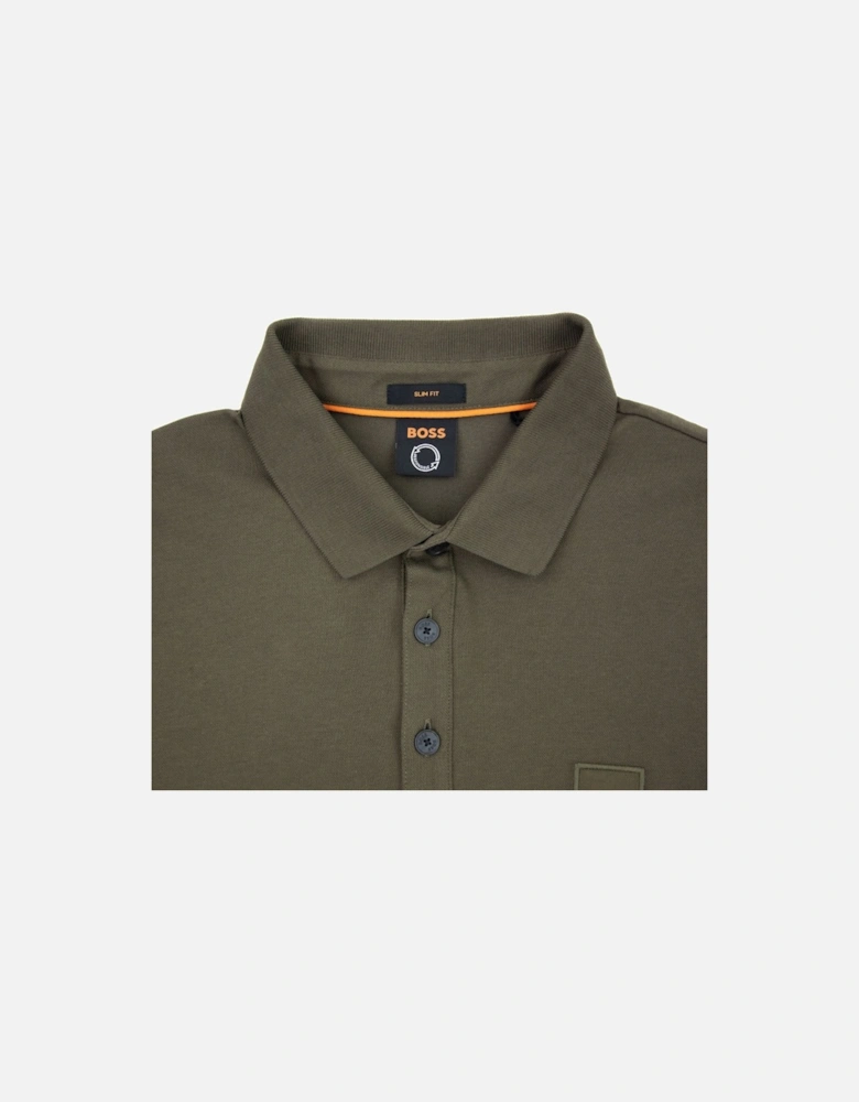 Hugo Passenger Patch Logo Polo Khaki 308