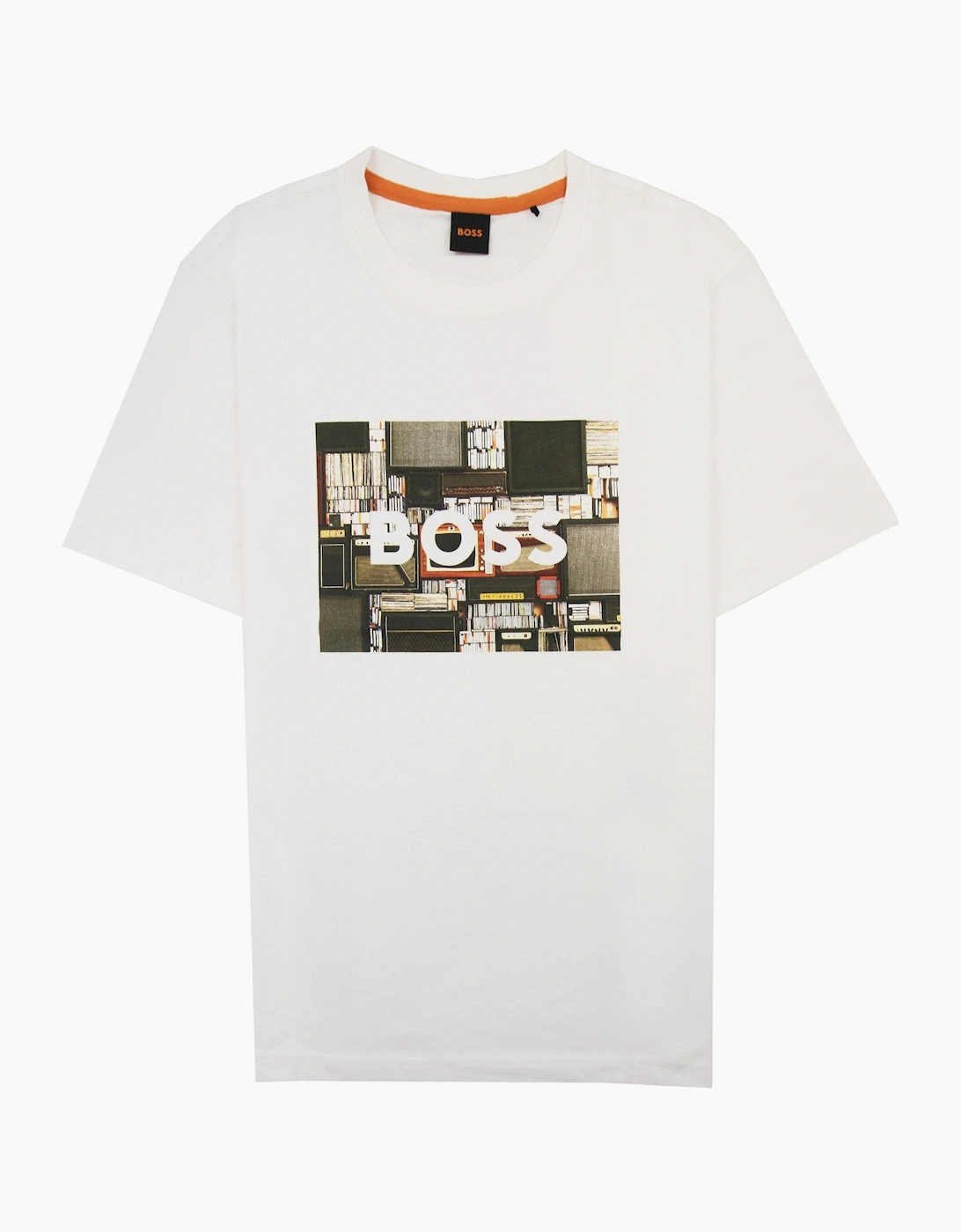 Men's Hugo Boss Tee Heavy Boss Seasonal Artwork T Shirt White 101 - Size: 40