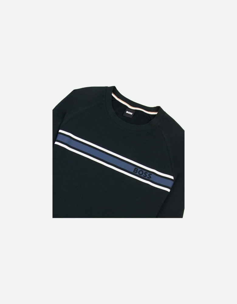 Authentic Logo Crewneck Sweatshirt Black 001