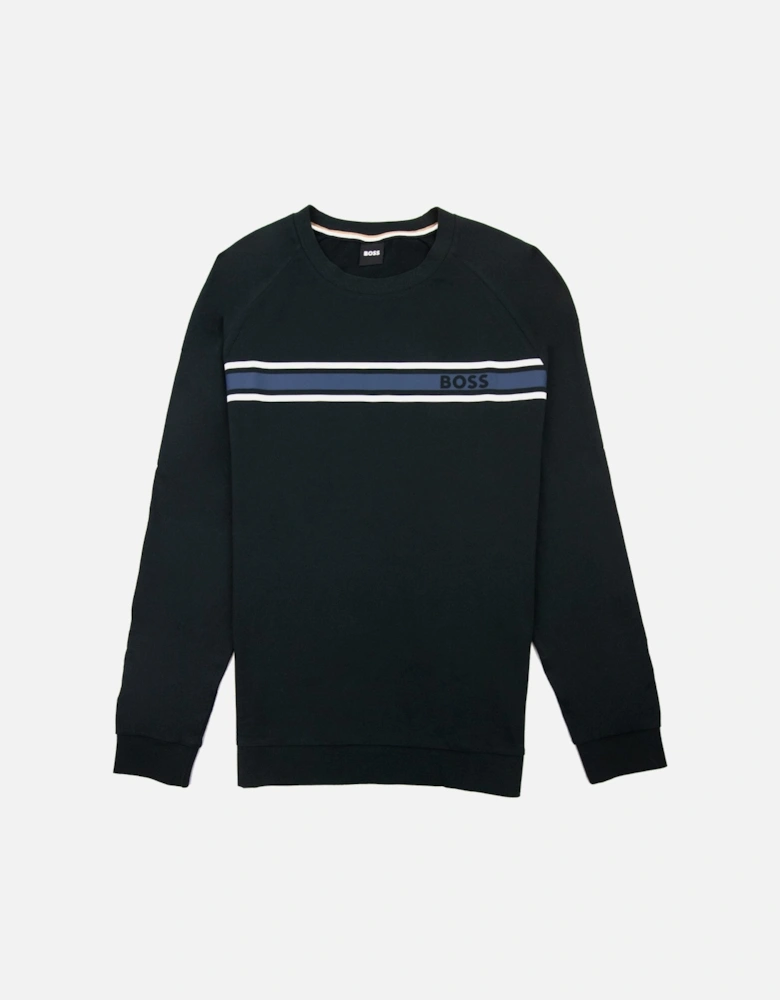 Authentic Logo Crewneck Sweatshirt Black 001