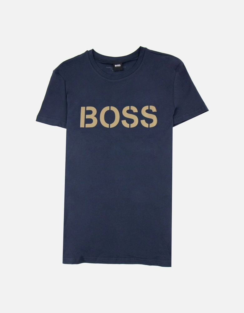 Rn Special Striped Logo T Shirt Dark Navy 403