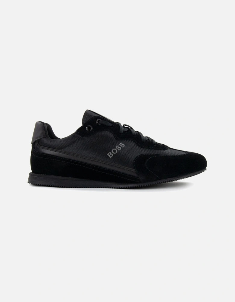 Rusham Logo Detail Low Top Trainer Black 005