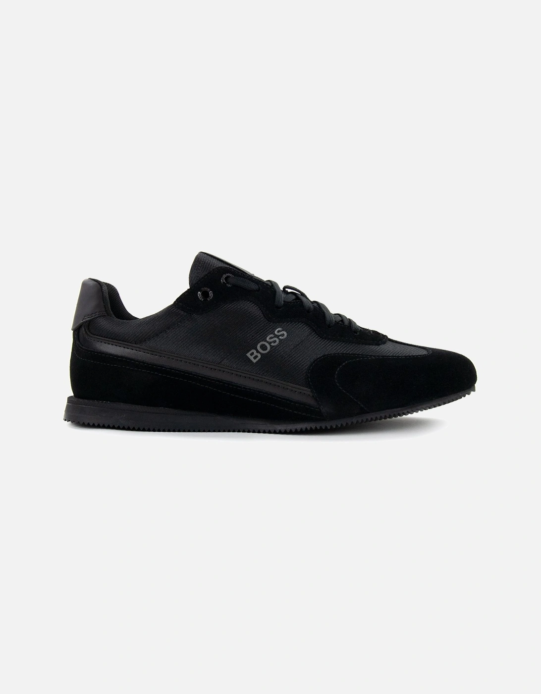 Rusham Logo Detail Low Top Trainer Black 005