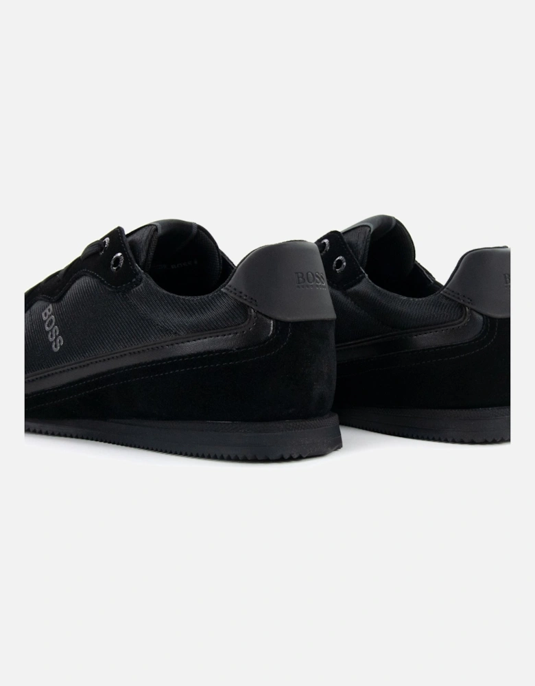 Rusham Logo Detail Low Top Trainer Black 005