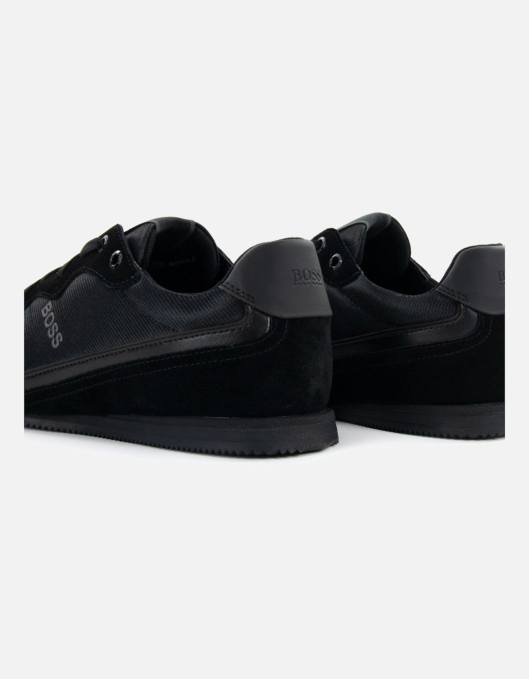 Rusham Logo Detail Low Top Trainer Black 005