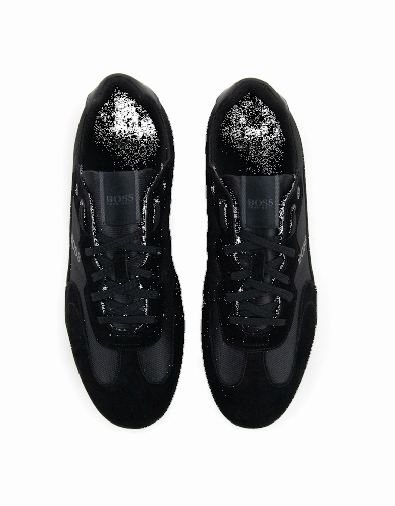 Rusham Logo Detail Low Top Trainer Black 005