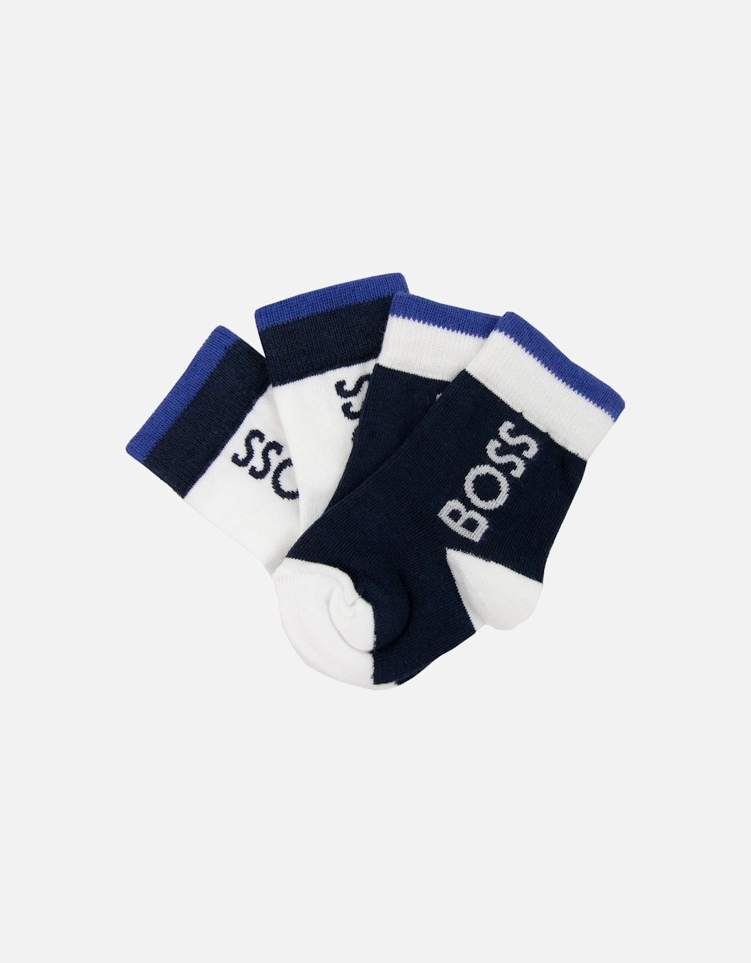 Kids 2pack Logo Socks Navy 849