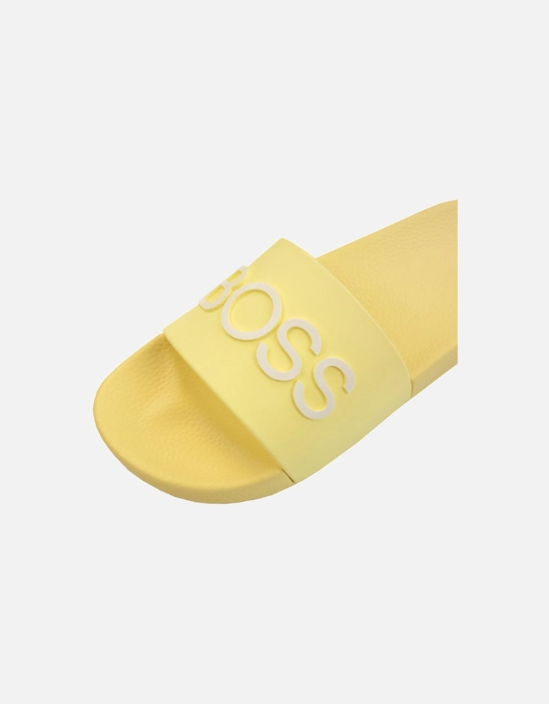 Kids Embossed Logo Sliders Yellow 528