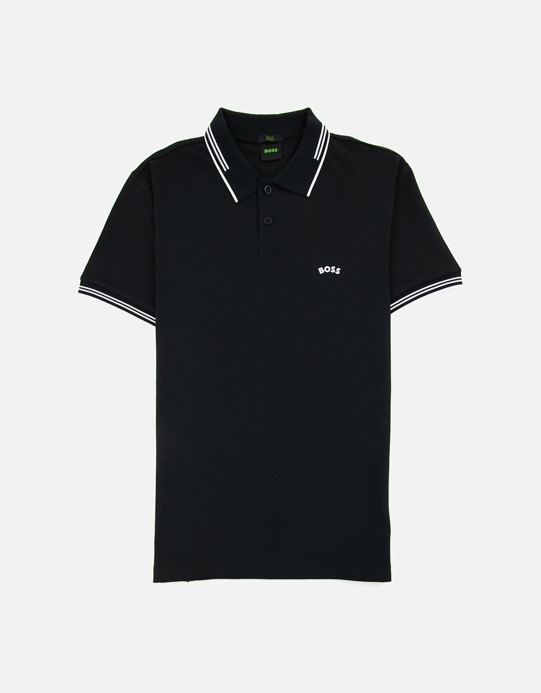 Pual Curved Logo Slim Fit Polo Black 001, 4 of 3