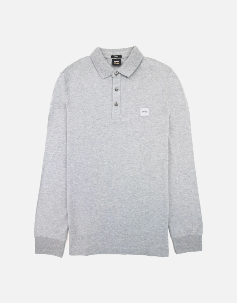 Passerby L/s Patch Logo Polo Light Grey
