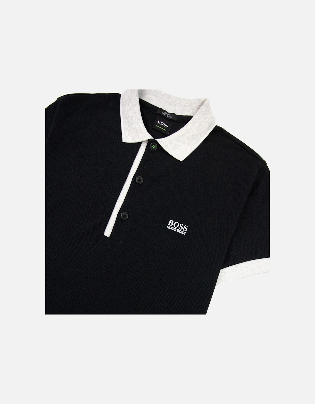 Paule 4 Short Sleeve Polo Shirt Black Light Grey