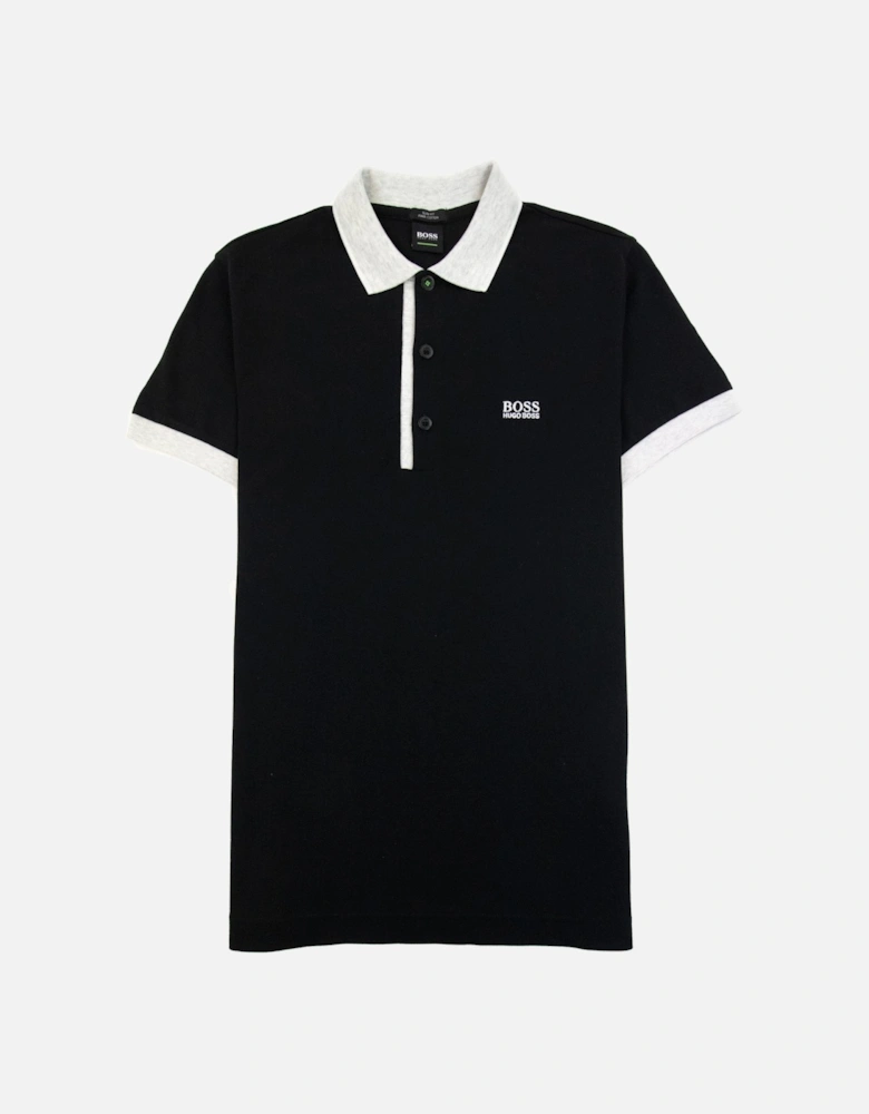 Paule 4 Short Sleeve Polo Shirt Black Light Grey