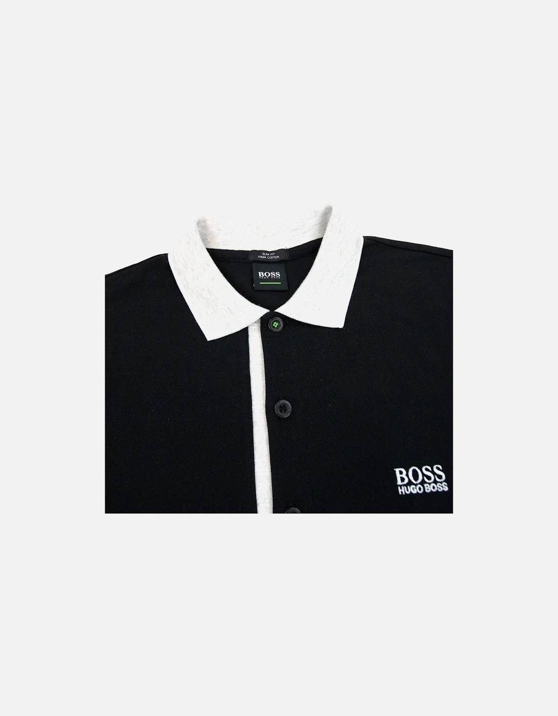 Paule 4 Short Sleeve Polo Shirt Black Light Grey