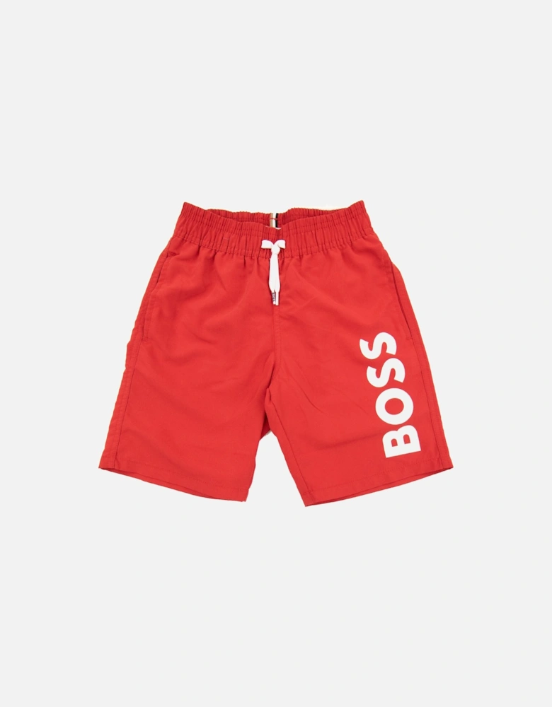 Kids Infant Logo Swim Shorts Red 991