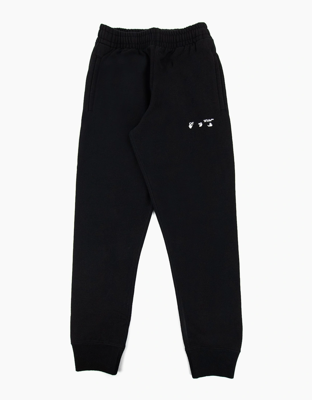 OFF-WHITE Men's Off White Ow Logo Short Cuffed Sweat Pant Black/white - Black/Multi - Size: 32/30/31