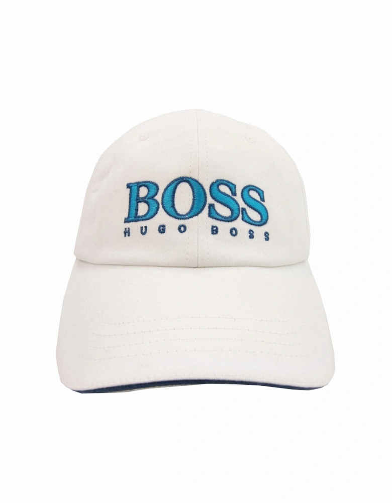 Kids Embroidered Logo Cap White