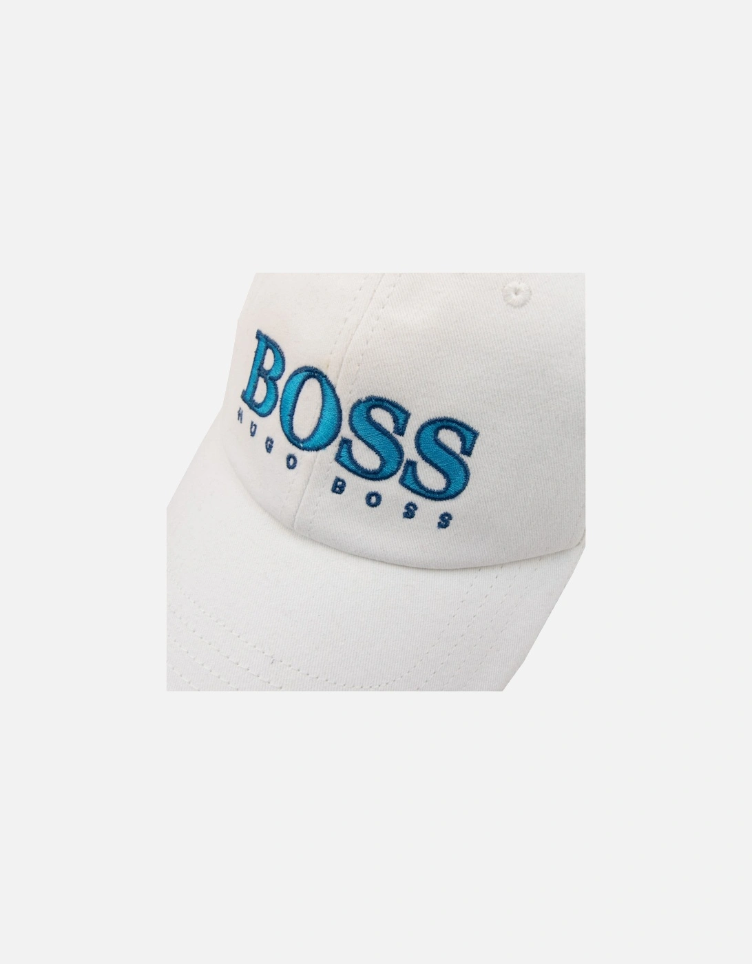 Kids Embroidered Logo Cap White