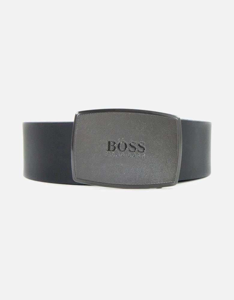 Jensy Structured Plaque Buckle Belt Black 001