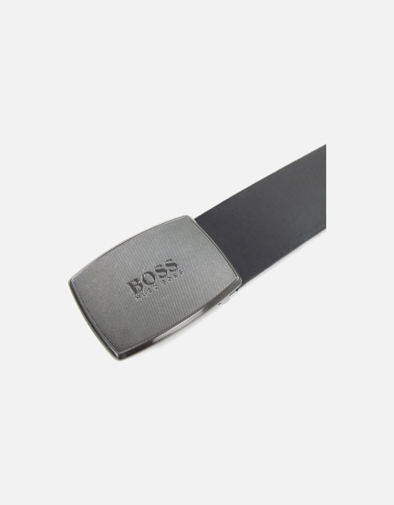 Jensy Structured Plaque Buckle Belt Black 001