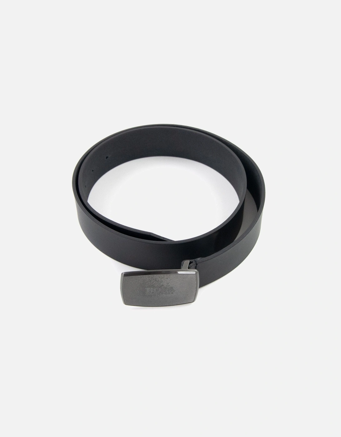 Jensy Structured Plaque Buckle Belt Black 001