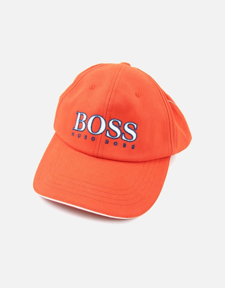 Kids Embroidered Logo Cap Bright Red