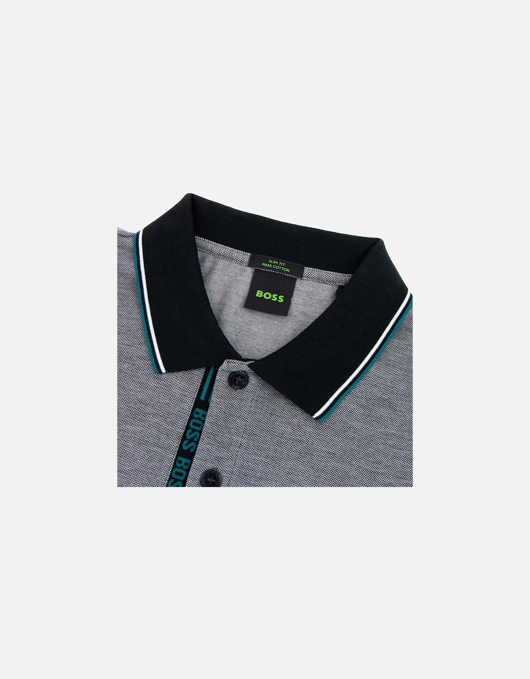 Paule 4 Slim Fit Branded Placket Polo Grey 002