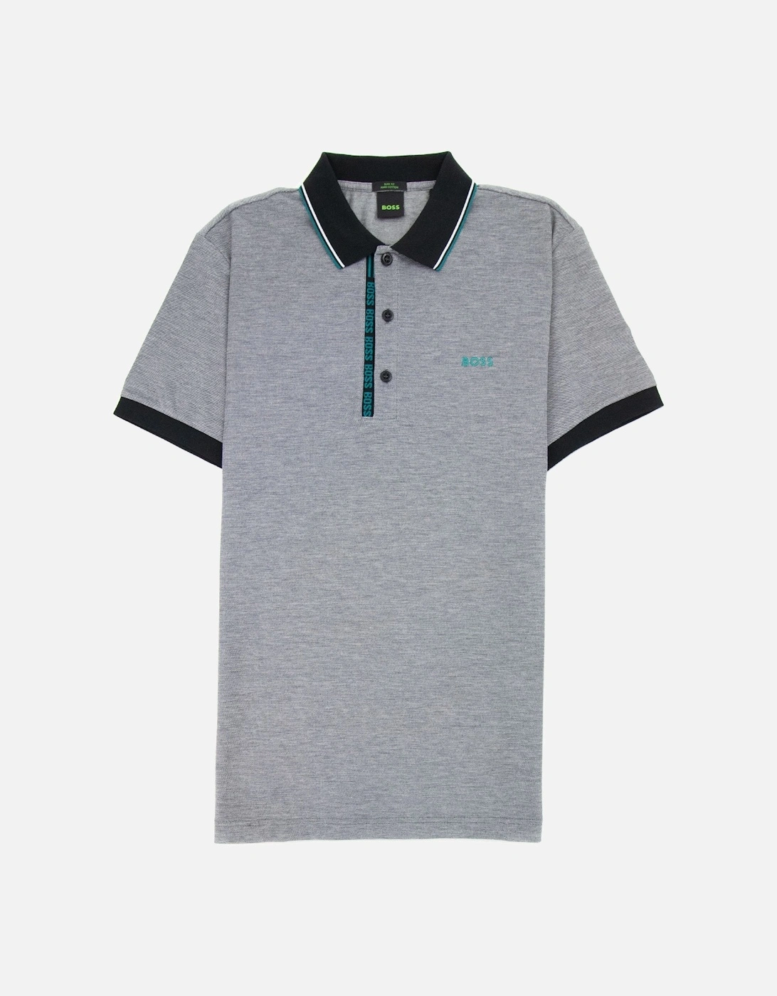 Paule 4 Slim Fit Branded Placket Polo Grey 002, 4 of 3