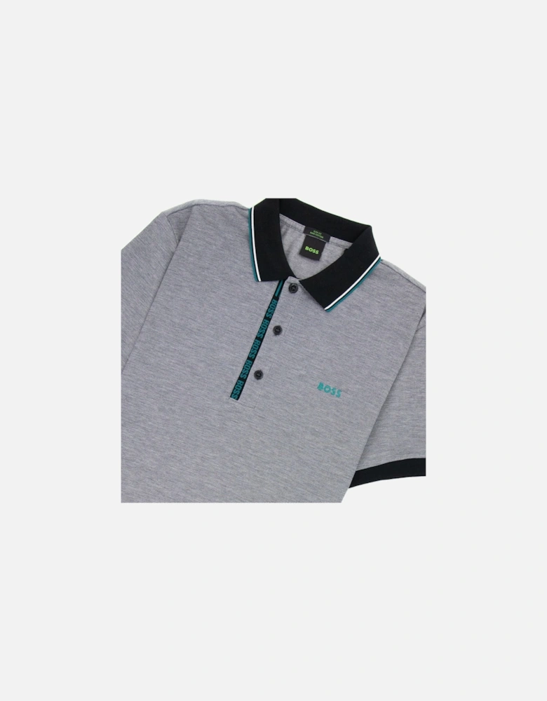 Paule 4 Slim Fit Branded Placket Polo Grey 002