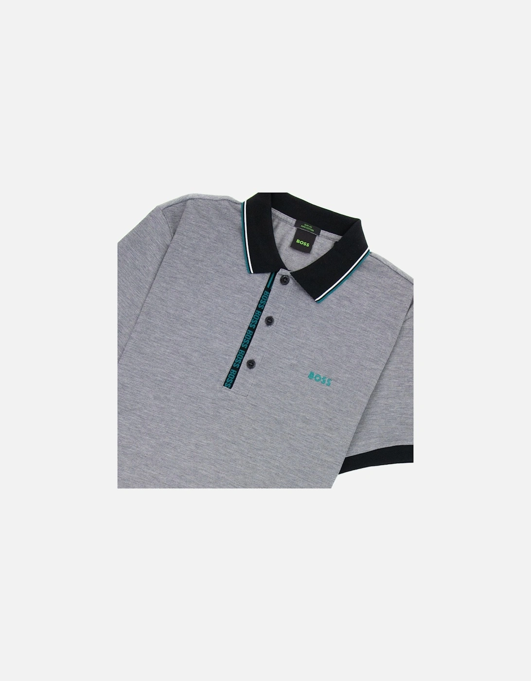 Paule 4 Slim Fit Branded Placket Polo Grey 002