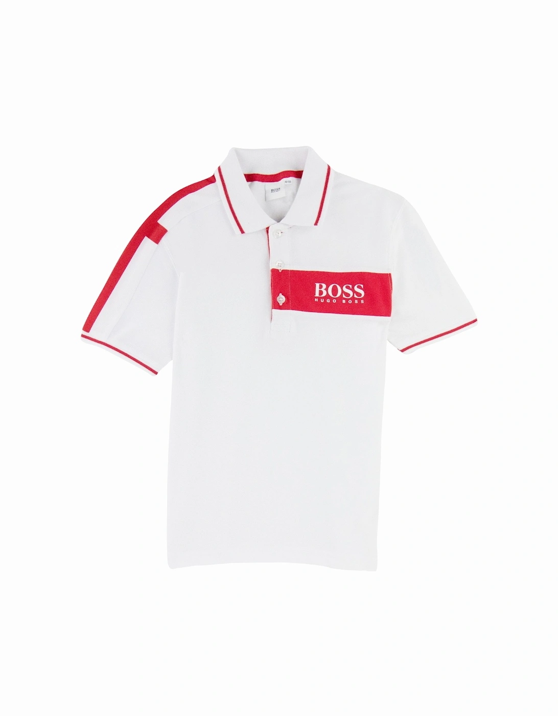 Kids Logo Print Short Sleeve Polo White, 5 of 4