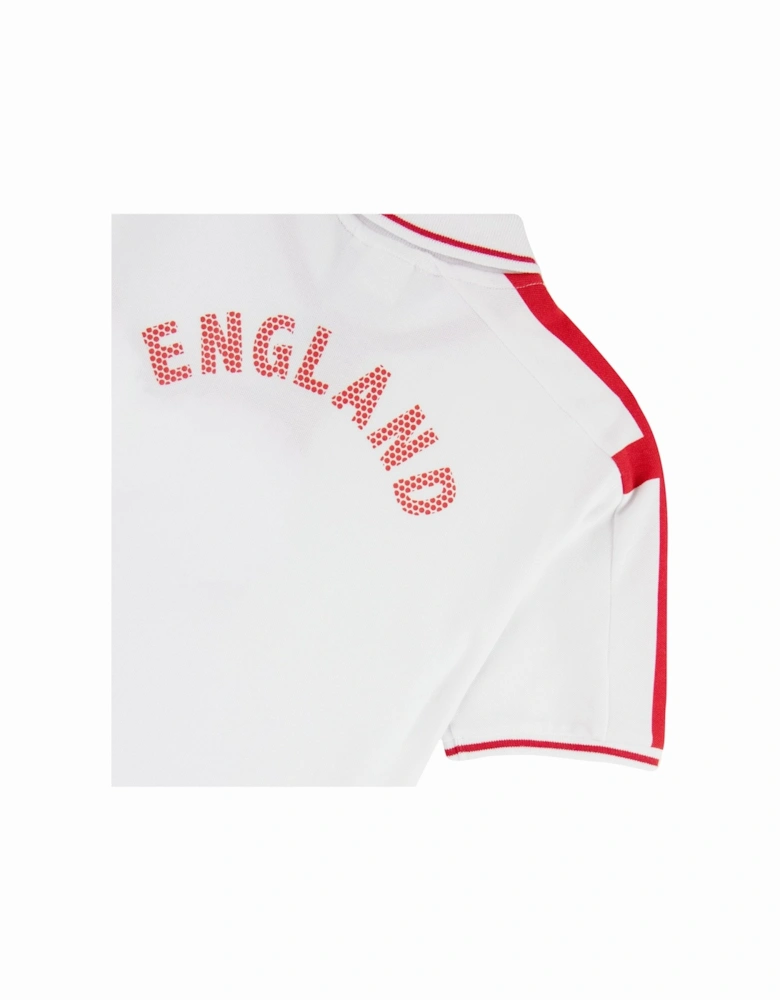 Kids Logo Print Short Sleeve Polo White