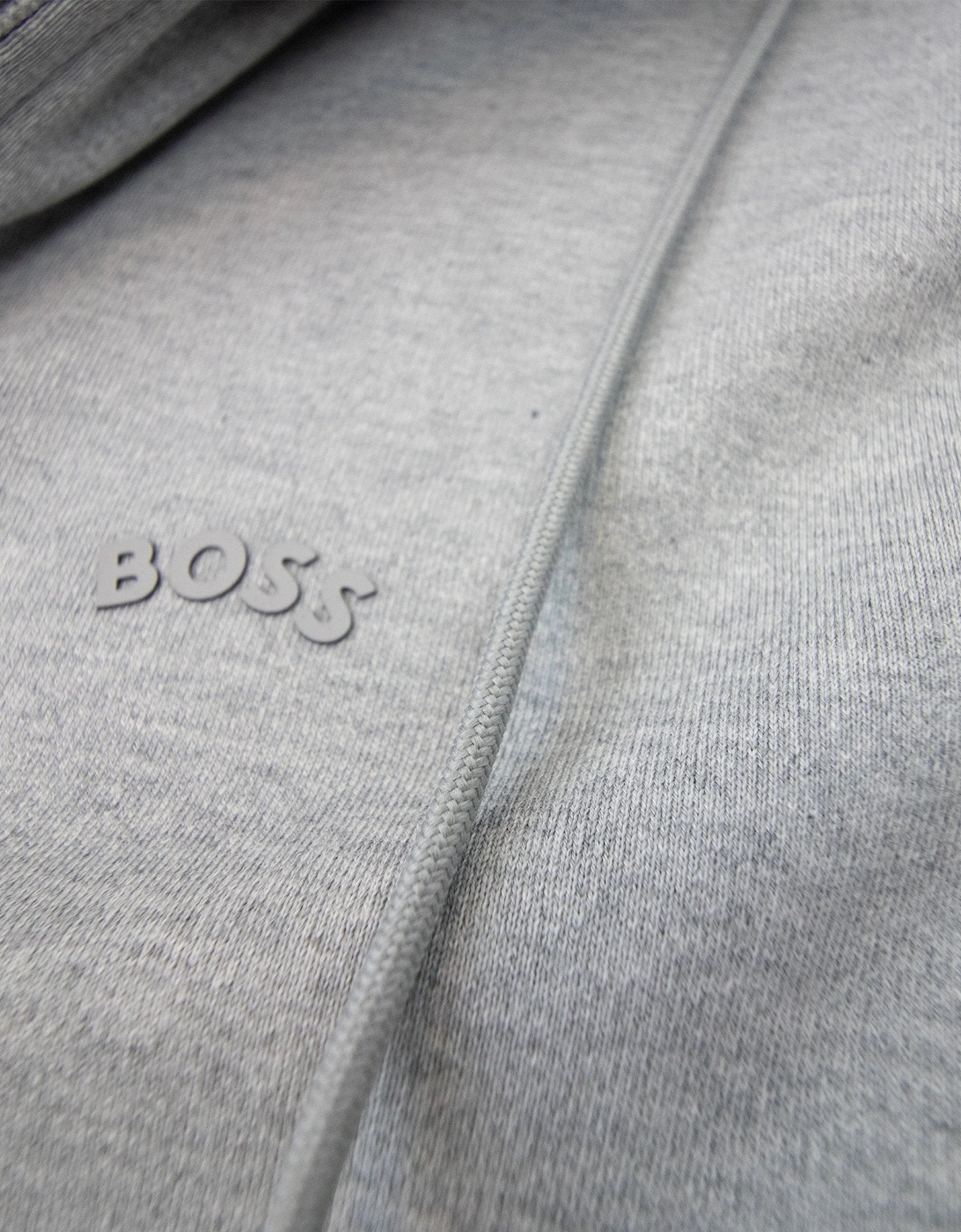 Saggy Curved Logo Zip Up Hoody Gray 059