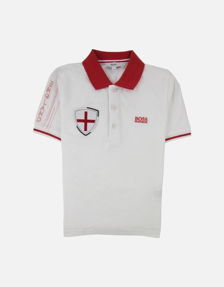 Kids World Cup England S/s Polo White